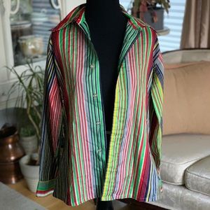 Vintage button-down shirt in multicolor stripes